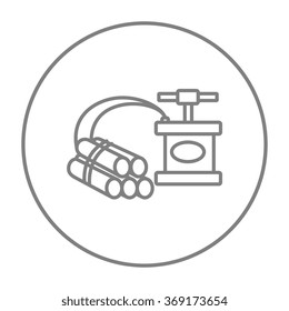 Dynamite and detonator line icon.