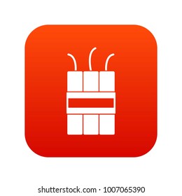Icono de explosivos dinamicos rojo digital para cualquier diseño aislado en la ilustración portadora blanca