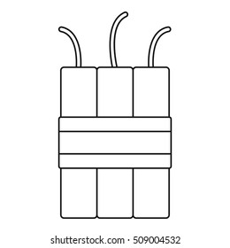 Dynamite explosives icon. Outline illustration of dynamite explosives vector icon for web