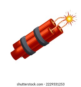 dynamite fire cartoon. bomb explosion, smoke boom, blast effect, fuse flame,explosive, war dynamite fire vector illustration