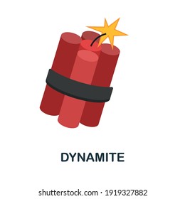 Icono plano dinámico. Elemento sencillo de color de la colección de armas. Icono de Dinamita creativa para diseño web, plantillas, infografías y más