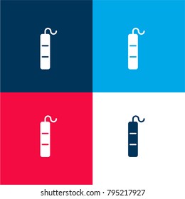 Dynamite four color material and minimal icon logo set in red and blue