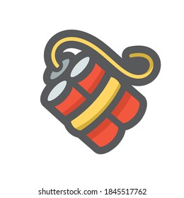 Dinamita con fusible Icono del vector Ilustración de dibujos animados