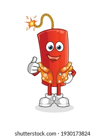 dinamita en el carácter vacacional. vector de mascota de dibujos animados