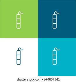 Dynamite green and blue material color minimal icon or logo design
