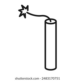 Icono de dinamita Vector de arte de línea negra