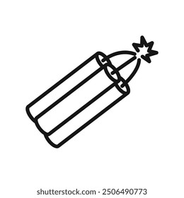 dynamite icon Black line art vector logo