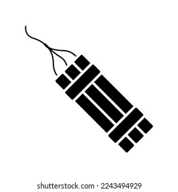 Dynamite icon. Black silhouette. Front side view. Vector simple flat graphic illustration. Isolated object on a white background. Isolate.