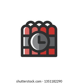Dynamite Icon , Bomb Logo , Terrorism Symbol .