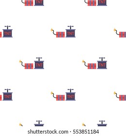 Dynamite icon in cartoon style isolated on white background. Mine pattern stock vector illustration.