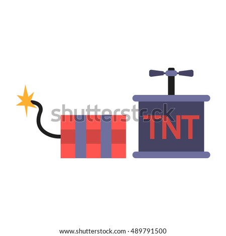 Dynamite icon in cartoon style isolated on white background. Mine symbol stock vector illustration.