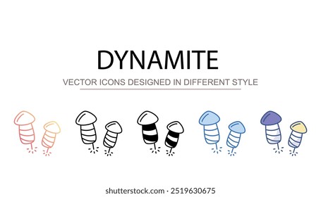Diseño de icono de dinamita con fondo blanco