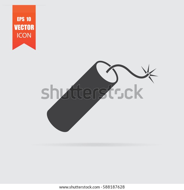 Dynamite Icon Flat Style Isolated On Stock Vector Royalty Free