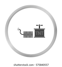 Dynamite icon in monochrome style isolated on white background. Mine symbol stock vector illustration.