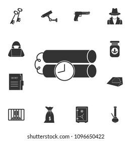 Dynamite icon. Simple element illustration. Dynamite symbol design from Crime collection set. Can be used for web and mobile on white background