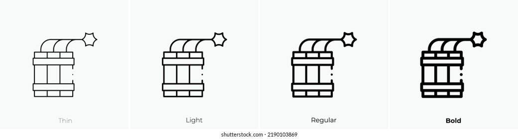 dynamite icon. Thin, Light Regular And Bold style design isolated on white background