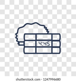 Dynamite icon. Trendy linear Dynamite logo concept on transparent background from army and war collection