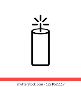 Dynamite icon vector, bomb symbol. Simple, flat design for web or mobile app