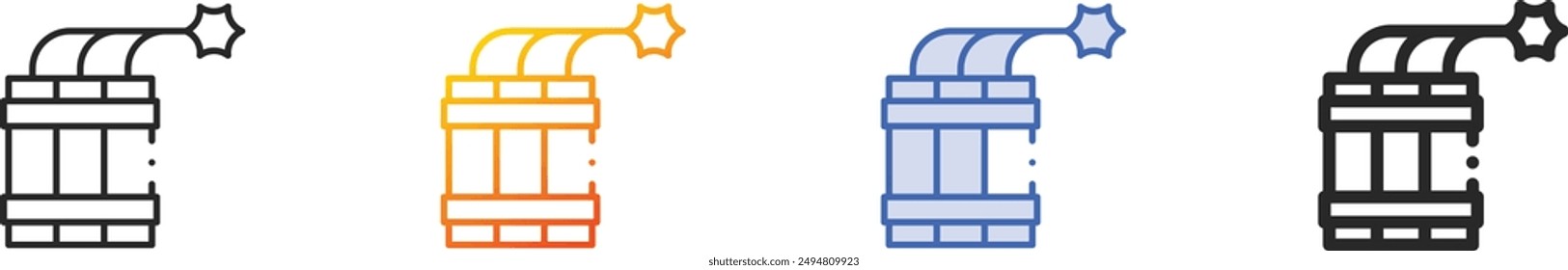 dynamite icon.Thin Linear, Gradient, Blue Stroke and bold Style Design Isolated On White Background