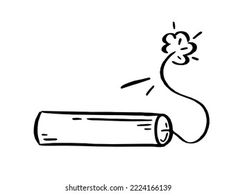 Dynamite illustration for comics. Retro design element. Vector doodle 