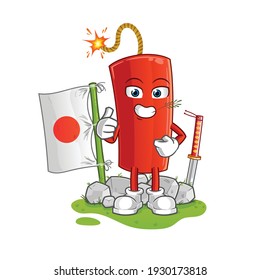 vector dinamita japonés. personaje de caricatura