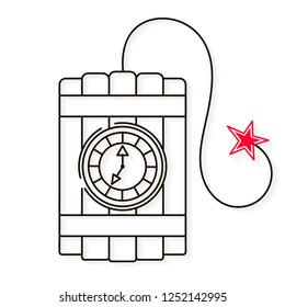 Dynamite line style vector illustration on white background