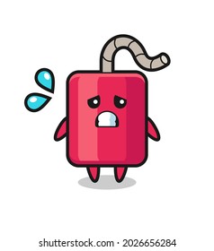 dynamite mascot character with afraid gesture , cute style design for t shirt, sticker, logo element