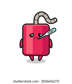 dynamite mascot character with fever condition , cute style design for t shirt, sticker, logo element