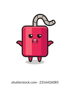 dynamite mascot character saying I do not know , cute style design for t shirt, sticker, logo element