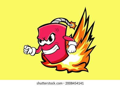 DYNAMITE MASCOT LOGO VECTOR ILLUSTRATION