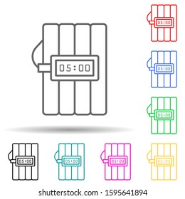 dynamite multi color style icon. Simple thin line, outline vector of crime Investigation icons for ui and ux, website or mobile application