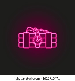 dynamite neon style icon. Simple thin line, outline vector of army icons for ui and ux, website or mobile application