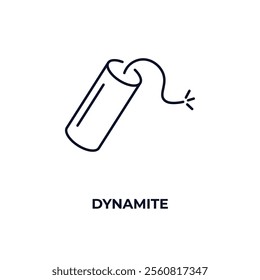 dynamite outline icon. Linear vector from army and military concept. Thin line dynamite icon isolated on white background