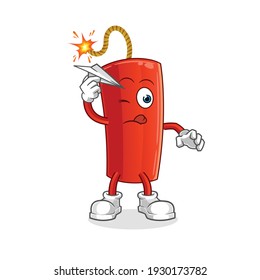 dynamite with paper plane character. cartoon mascot vector