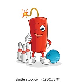 ilustración de boliche de juego dinamita. vector de caracteres
