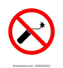 Dynamite prohibition sign. Vector illustration on white background..eps