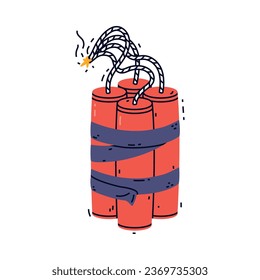 Hojas de palo rojas dinámicas con espoleta como sustancia explosiva y reactiva para la ilustración de vectores de explosión