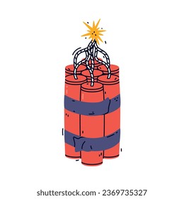 Hojas de palo rojas dinámicas con espoleta como sustancia explosiva y reactiva para la ilustración de vectores de explosión