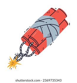 Hojas de palo rojas dinámicas con espoleta como sustancia explosiva y reactiva para la ilustración de vectores de explosión