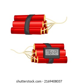 Dynamite Red Stick Timer Explosive Material Stock Vector (royalty Free 