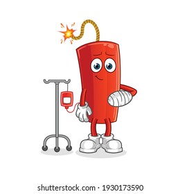 dynamite sick in IV illustration. character vector