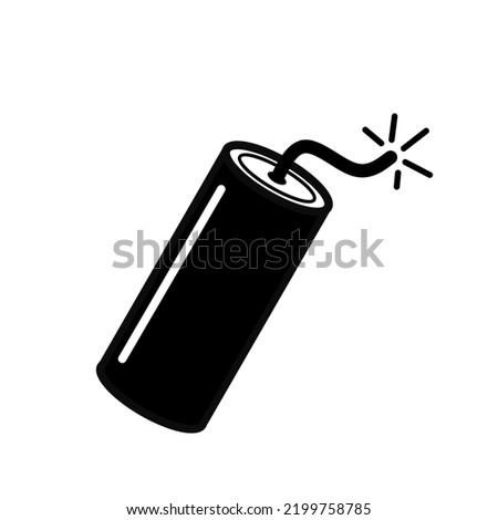 dynamite stick icon with burning fuse with simple design.explosive icon