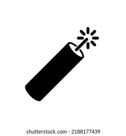 Dynamite Stick Icon. Dynamite Isolated Icon. Black Sign. Vector Illustration.