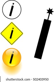 Symbol für Dynamitstangen und Knopf