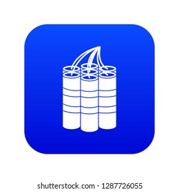 Dynamite sticks icon digital blue for any design isolated on white vector illustration