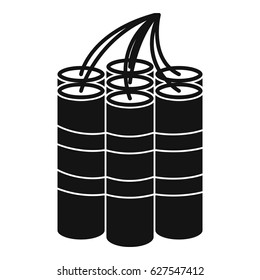 Dynamite sticks icon in simple style isolated on white background vector illustration