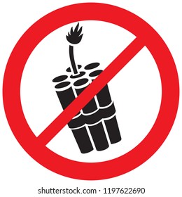 dynamite sticks not allowed sign