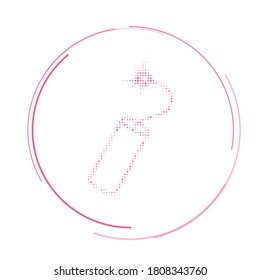 The dynamite symbol filled with pink dots. Vector illustration on white background