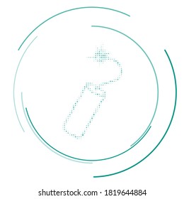The dynamite symbol filled with teal dots. Vector illustration on white background