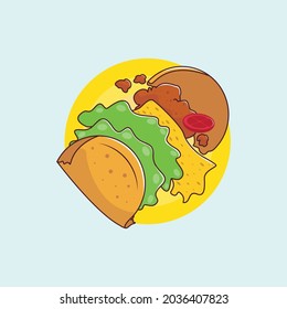 Dynamite taco vector food illustration, for fast food companies, etc